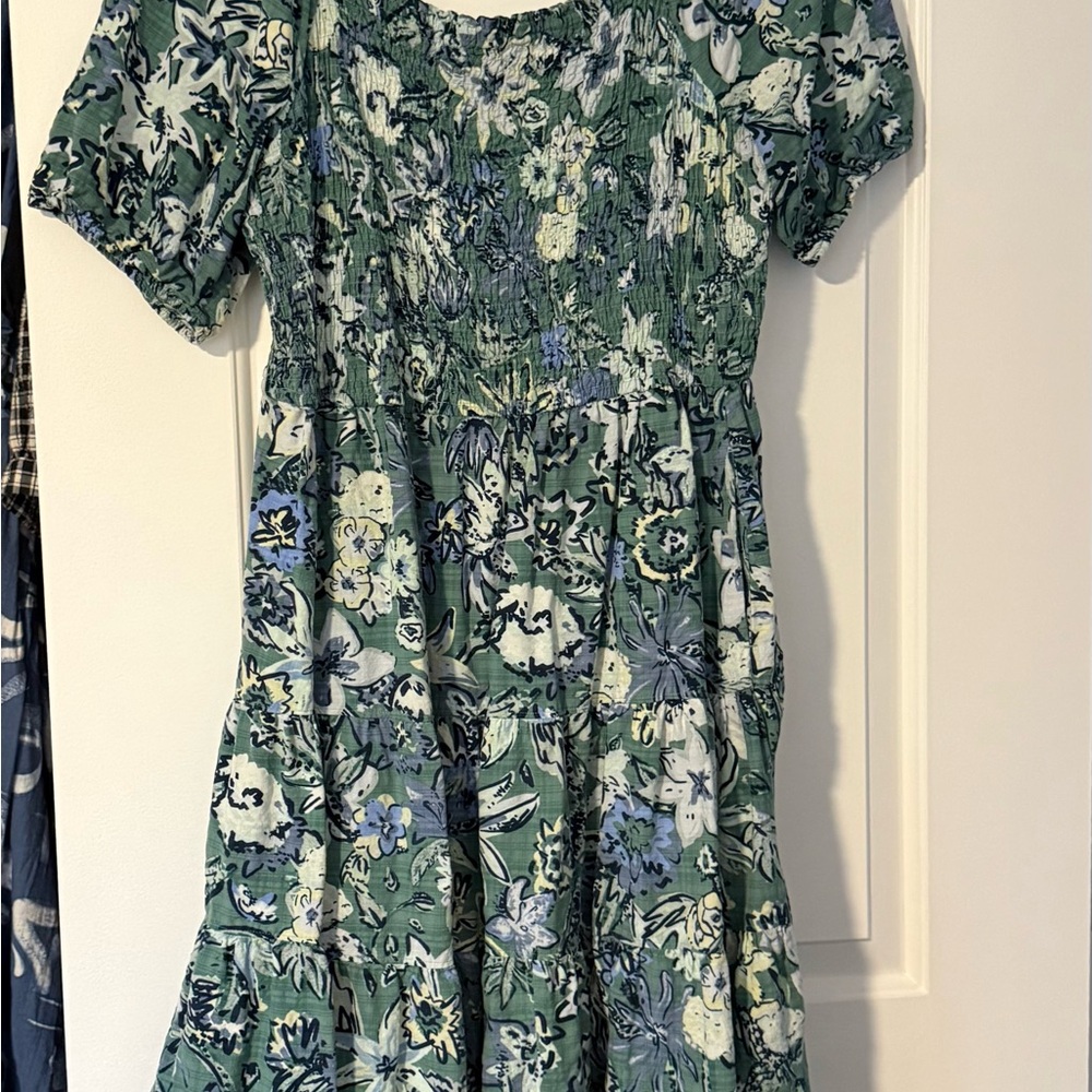 Sonoma Floral Green and Blue Dress Size XL